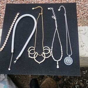 Lot Of 5 Swarovski Necklaces And A Bracelet... Pristine All Stamped.I Have 3 Bxs